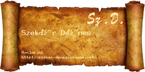 Szekér Dénes névjegykártya