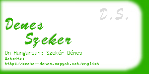 denes szeker business card
